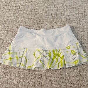 Nike Women's Mini Skirt in White and Lime